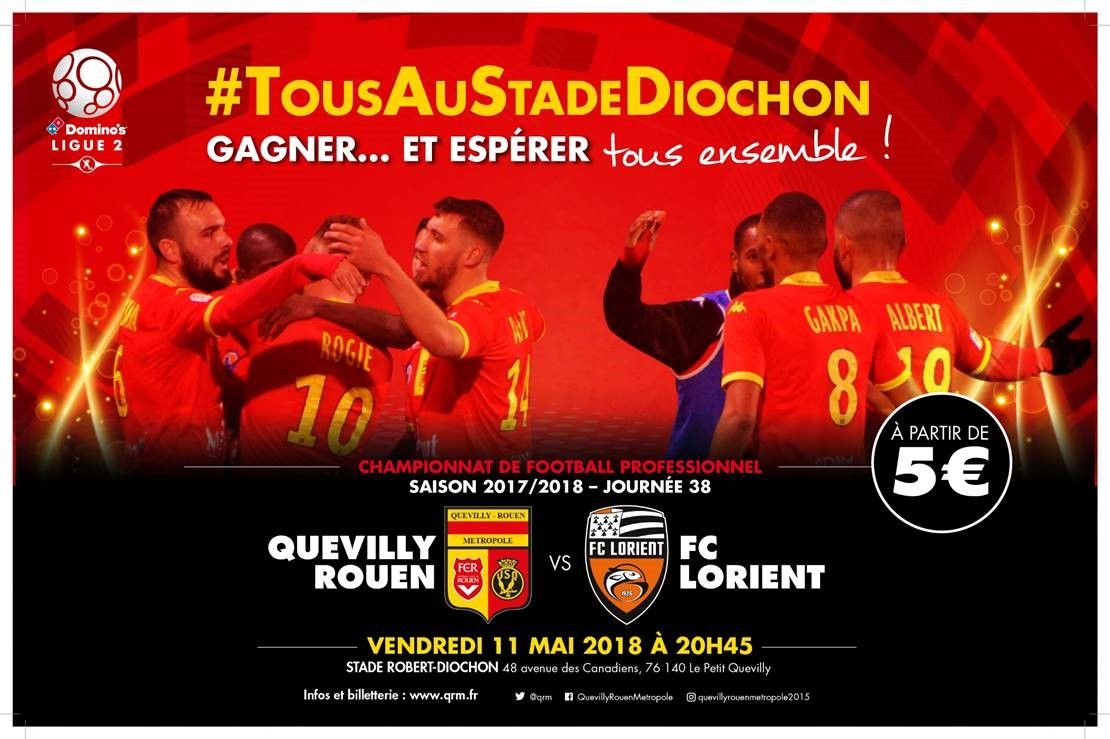 #TousAuStadeDiochon ! QRM – Lorient à partir de 5 euros seulement !