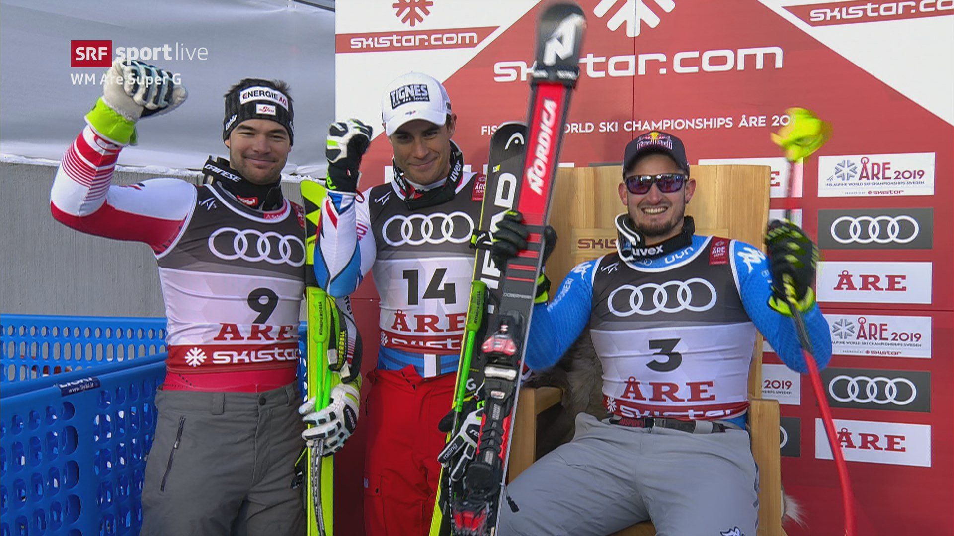 Dominik Paris champion du monde de Super G devant Johan Clarey