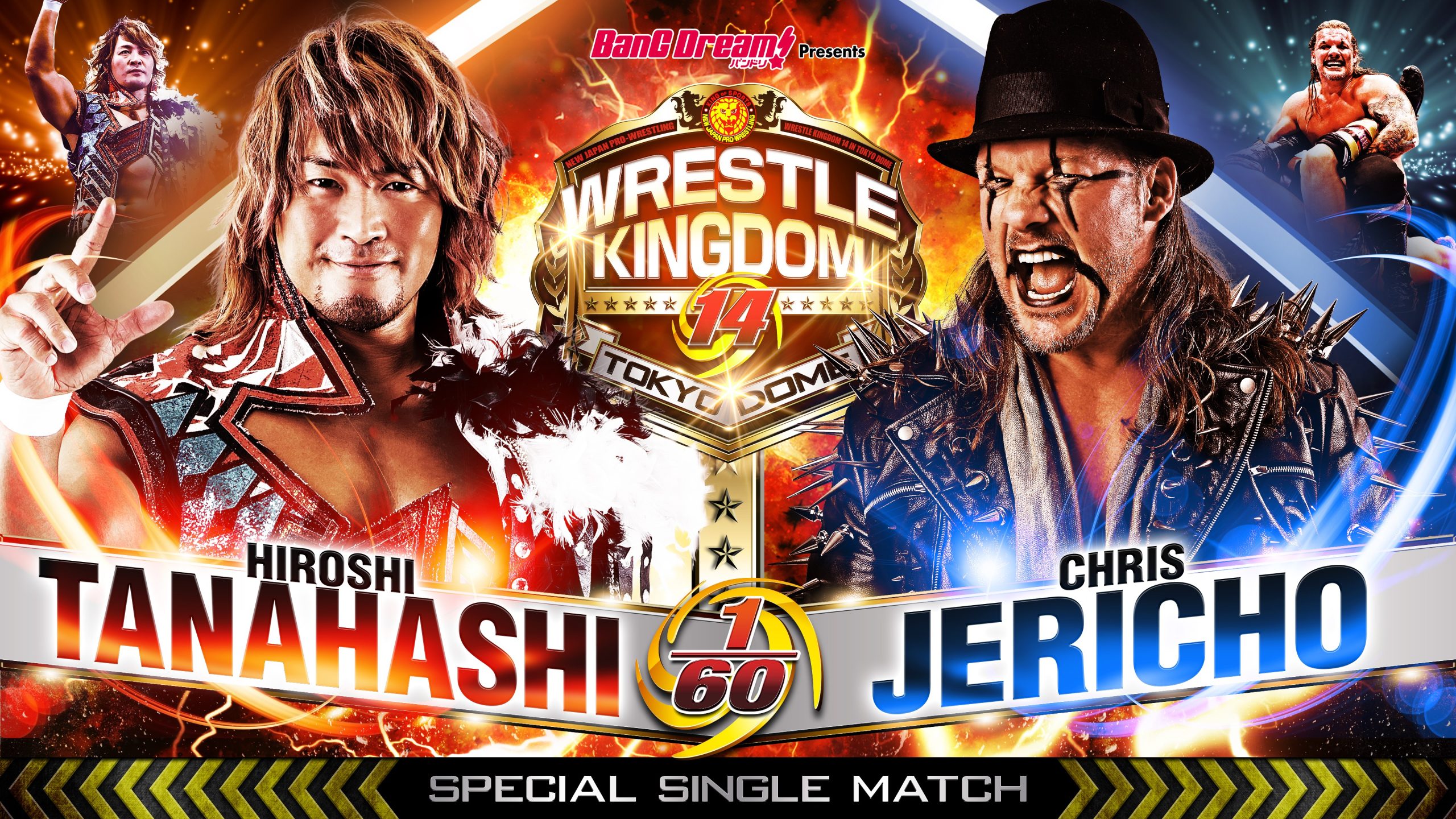 Une stipulation ajoutée à l’affrontement entre Hiroshi Tanahashi et Chris Jericho lors de Wrestle Kingdom 14