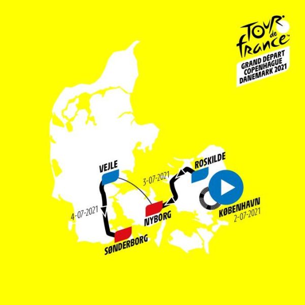 Les 3 premières étapes du Tour de France 2021 à travers le Danemark