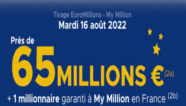 Euromillions du mardi 16 août 2022