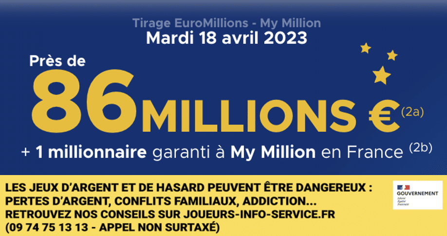Euromillions du mardi 18 avril 2023 : heure du tirage, gains et pronostic