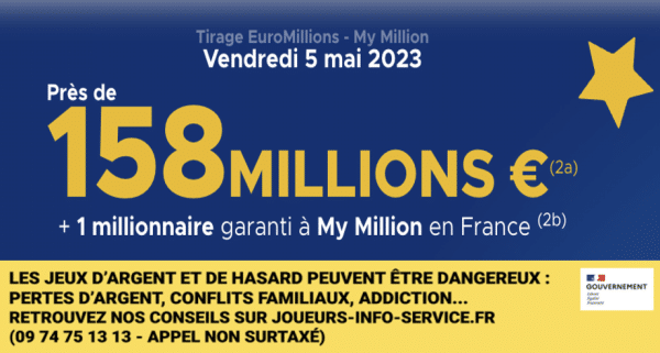 Euromillions du vendredi 5 mai 2023 : heure du tirage, gains et pronostic