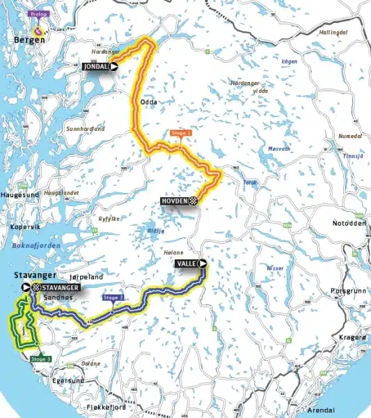 carte tour de Norvège 2023