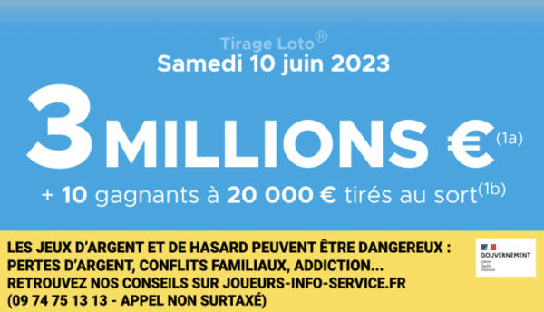 Loto du samedi 10 juin 2023 : heure du tirage, gains et pronostic