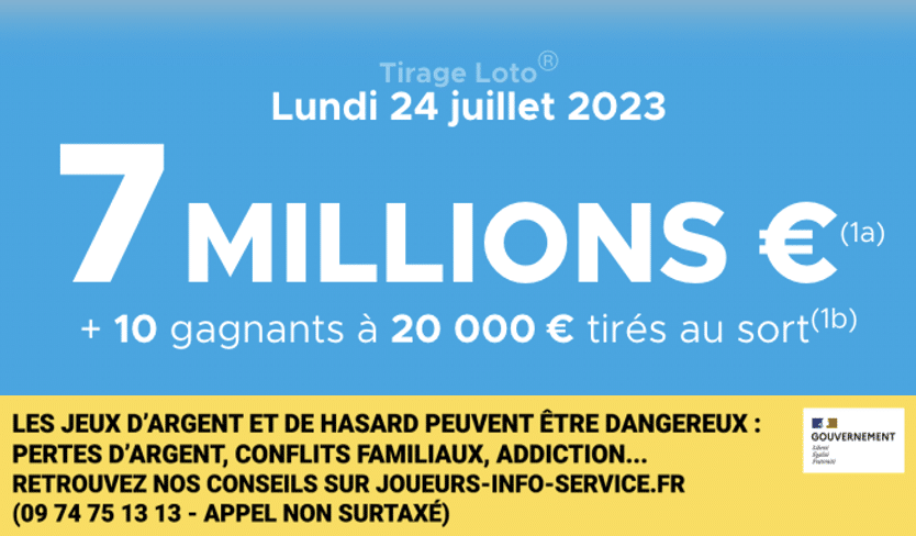 Loto du Lundi 24 juillet 2023 : heure du tirage, gains et pronostic