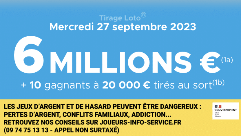 Loto du Mercredi 27 septembre 2023 : heure du tirage, gains et pronostic