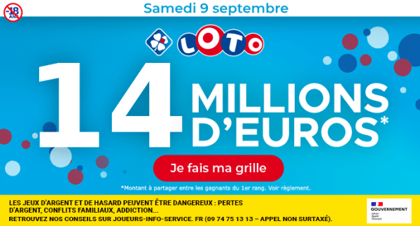 Loto du Samedi 09 septembre 2023 : heure du tirage, gains et pronostic