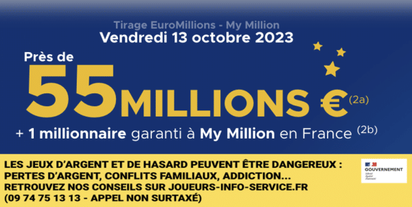 Euromillions du vendredi 13 octobre 2023 : heure du tirage, gains et pronostic