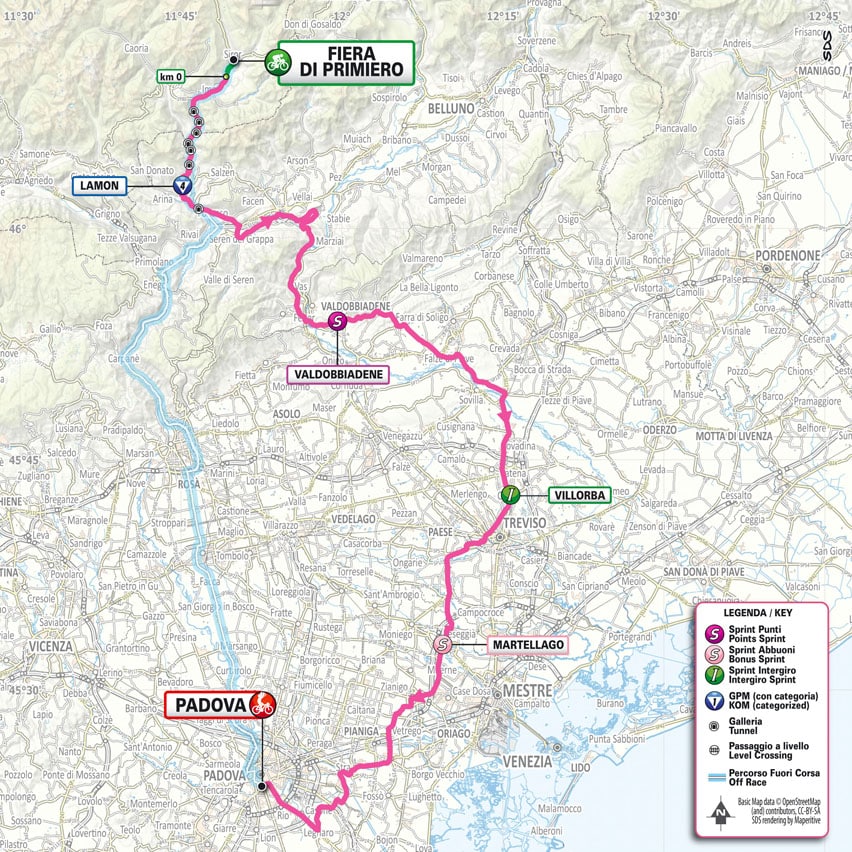 carte étape 18 giro