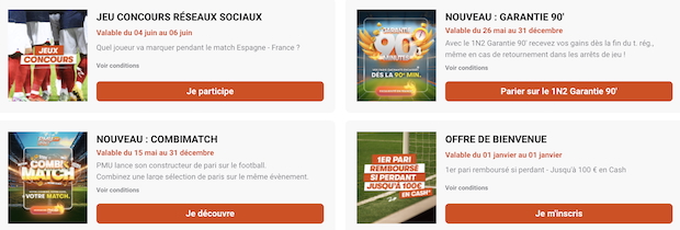 Nous avons une très bonne opinion des offres promos PMU