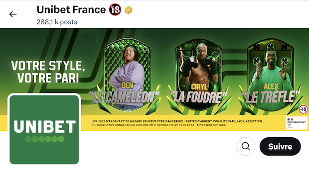 Impossible de contacter Unibet sur X