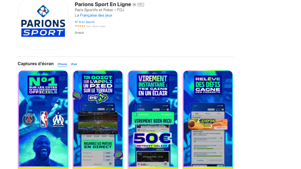 Parions Sport En Ligne avec Apple