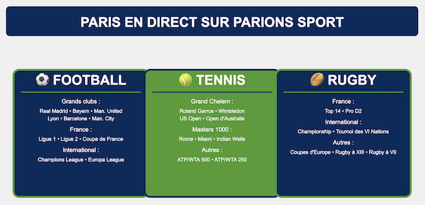 Pari en direct Parions Sport