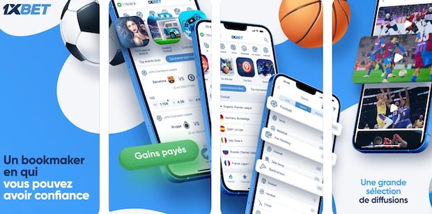 L'application 1xBet offre un excellent confort de jeu