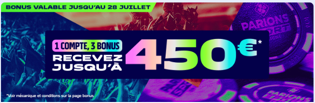Profitez des trois bonus de bienvenue sur Parions Sport avec le code promo WE110