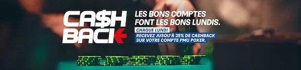 Rakeback offert tous les lundis sur PMU Poker