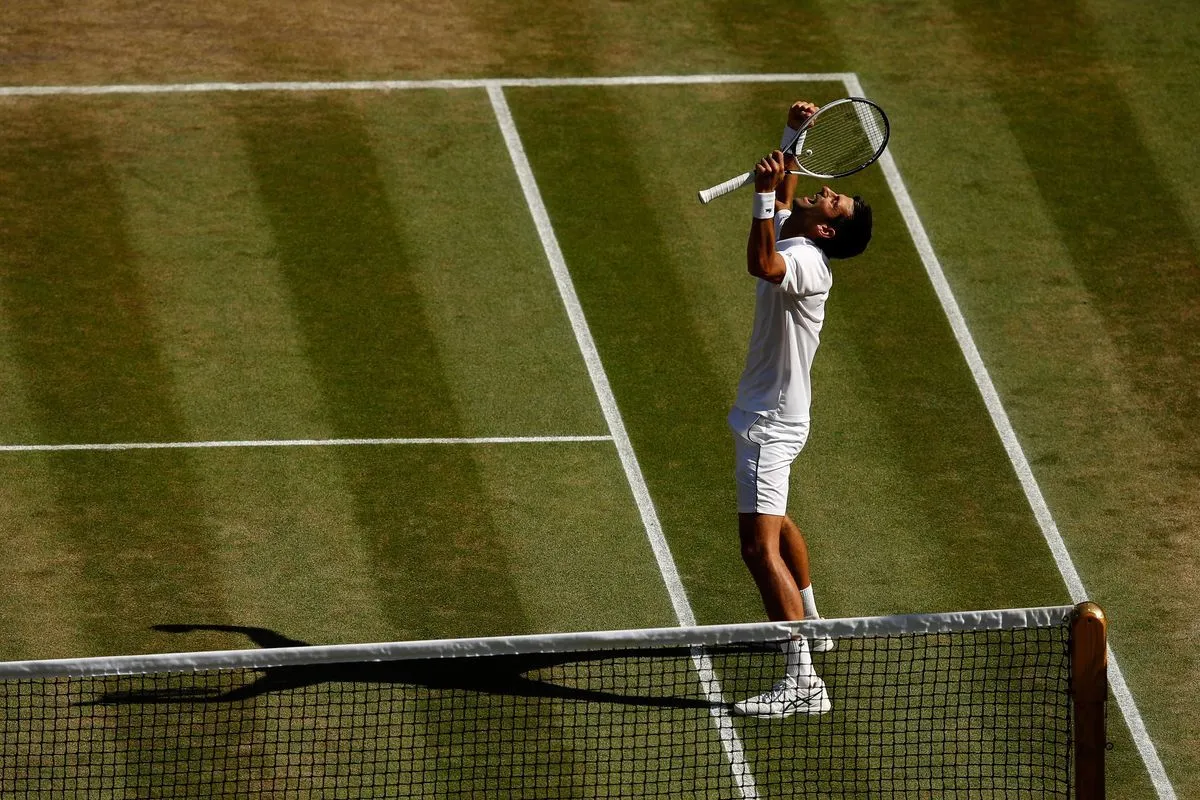 Novak Djokovic célébrant sa victoire