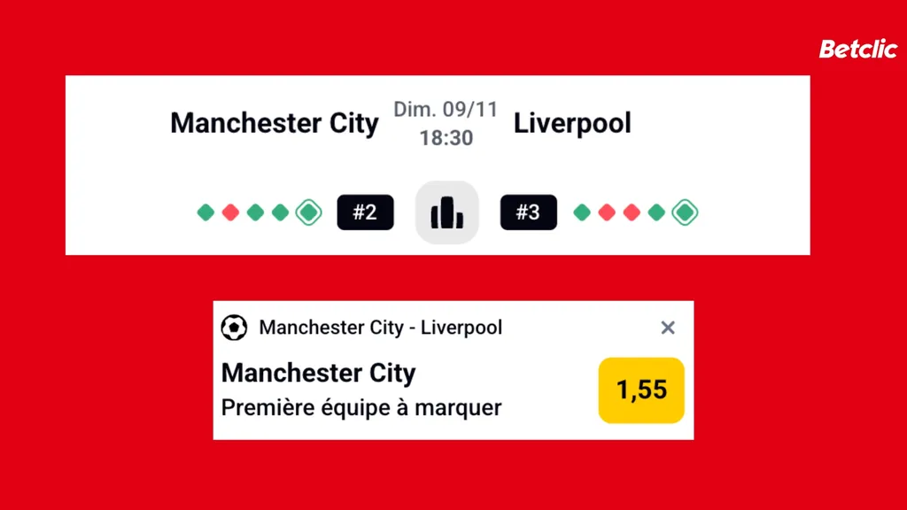 Jouez sur la rencontre entre Manchester City et Liverpool avec le code Betclic