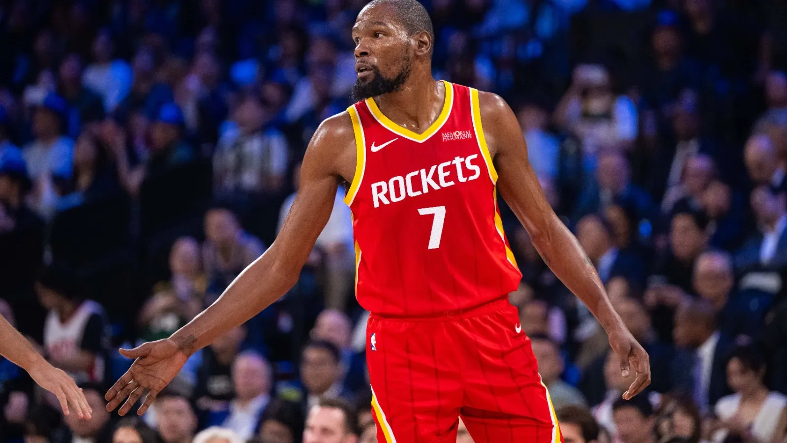Kevin Durant (Houston Rockets) lors du match de présaison contre Dallas à Macao, le 10 octobre 2026