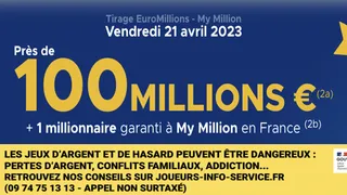 Euromillions du vendredi 21 avril 2023 : heure du tirage, gains et pronostic