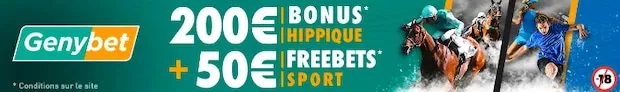 Offre à l’inscription avec le code bonus Genybet