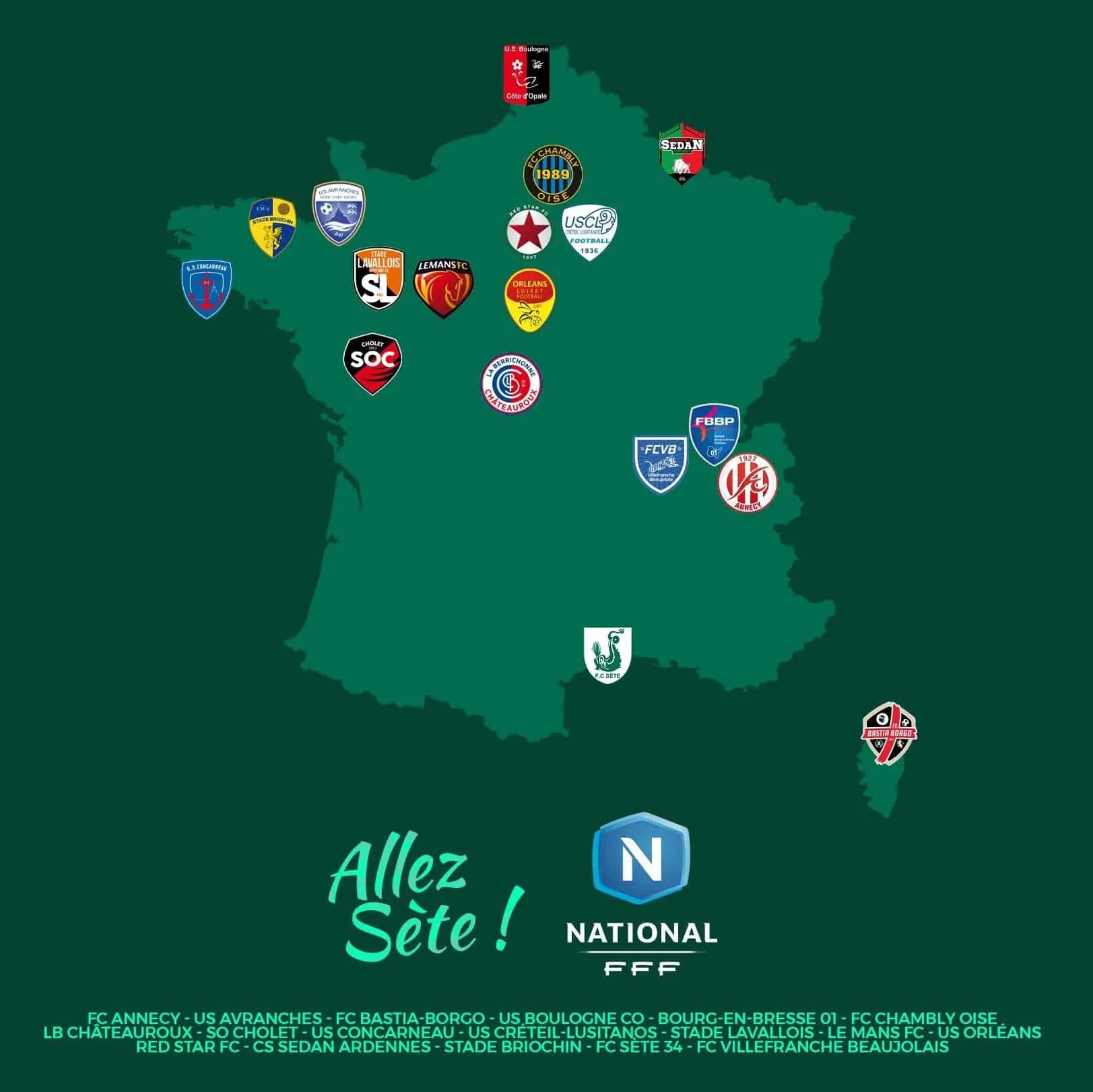 La carte du National, exercice 2021/2022 