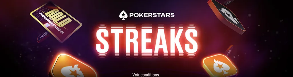 Tentez votre chance aux Streaks PokerStars avec le code promo