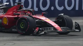 F1 : Charles Leclerc dans les barrières dès le tour de formation !