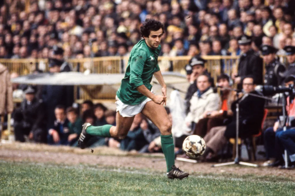 Michel Platini lors du match Aris Thessaloniki FC vs Saint-Etienne - Photo by Icon Sport