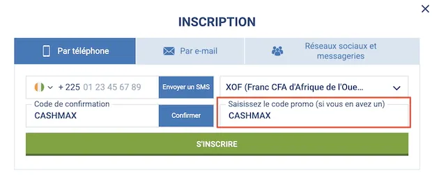 Analyse de la procédure d'inscription sur 1xBet 