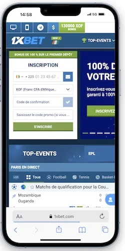 Paris sportifs en Afrique avec 1xbet