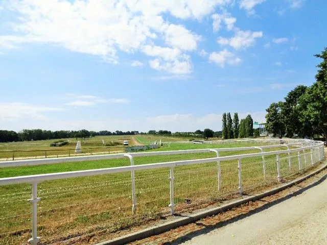 La piste de l'hippodrome de Sénonnes-Pouancé