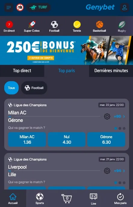 Code promo Genybet sport – jusqu’à 50€ de freebets offerts en bonus de bienvenue pour les paris sportifs