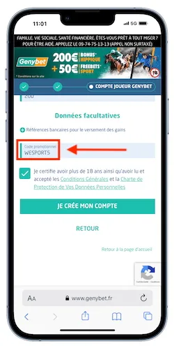 Code promotionnel Genybet
