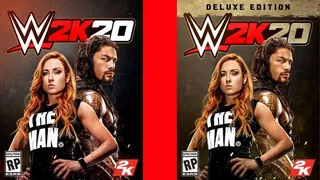 Becky Lynch et Roman Reigns sur la jaquette de WWE 2K20