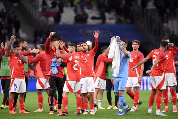 L'équipe du Chili lors de France-Chili au stade vélodrome