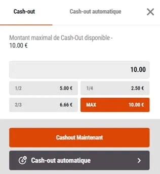 Assurez vos paris avec le Cash Out
