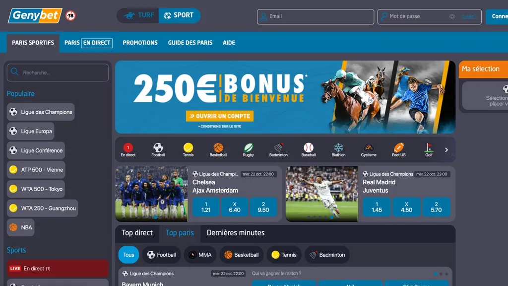 Genybet est intéressant pour ceux qui aiment le turf et le sport