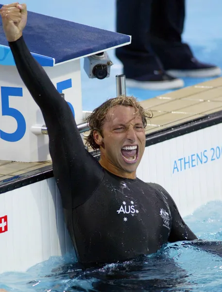 Ian Thorpe remporte le 200m nage libre des Jeux d'Athènes 2004 - Source : Icon Sport