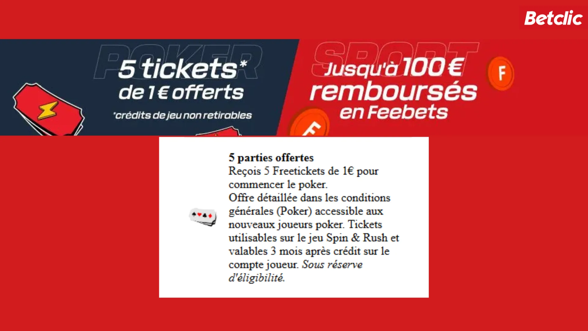offre poker betclic avec notre code promo