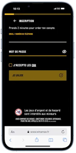 Inscription sur Winamax