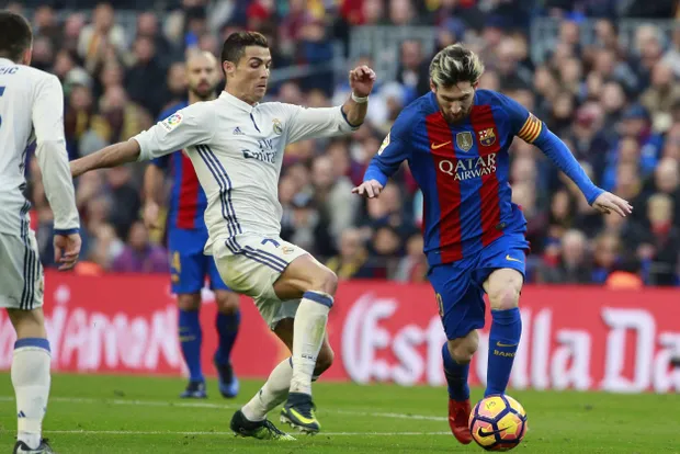 Cristiano Ronaldo (Real) et Lionel Messi (Barcelone), les deux meilleurs buteurs de l'histoire de la Liga