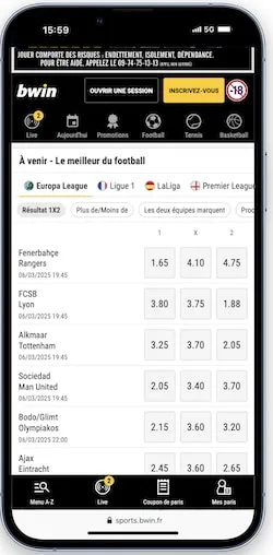 Faites des paris sportifs grâce au code bonus Bwin
