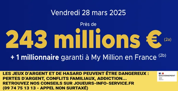 Euromillions du vendredi 28 mars 2025