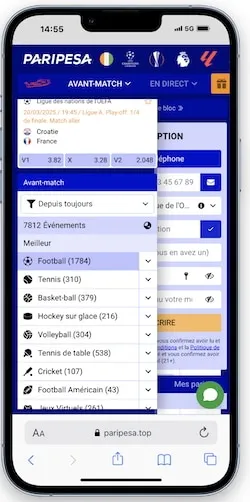 Paripesa paris sportifs