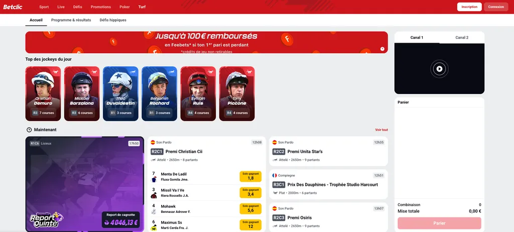 Jouez sur les courses hippiques avec Betclic