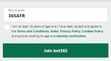 Avec le code promo bet365 365AFR, doublez votre 1er dépôt jusqu'à 50 €.