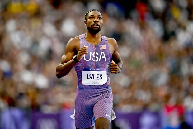 Noah Lyles lors des JO 2024