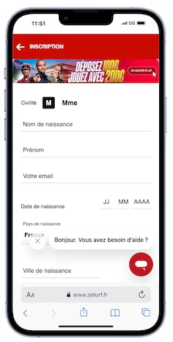 Faites votre inscription avec le code promo ZEturf